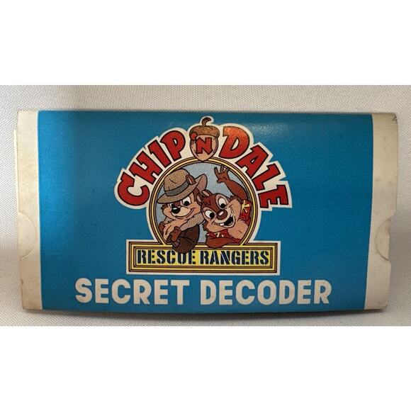 1990 Kellogg's Cereal Premium Chip N Dale Rescue Rangers Secret Decoder Blue - Picture 1 of 3